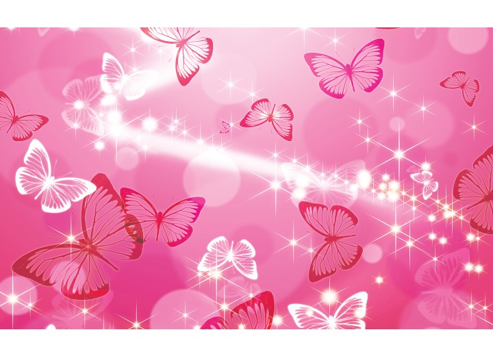 Fotobehang Vlies | Abstract, Vlinder | Roze | 254x184cm