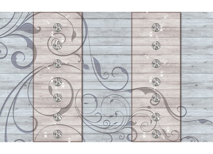 Fotobehang Vlies | Hout, Modern | Grijs | 254x184cm