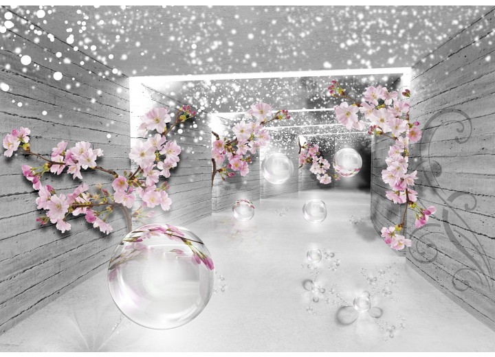 Fotobehang Vlies | 3D, Design | Grijs | 254x184cm