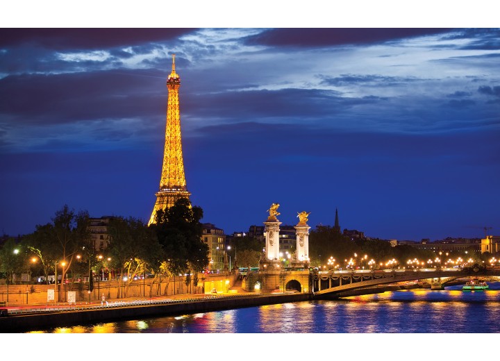 Fotobehang Vlies | Parijs, Steden | Blauw | 254x184cm