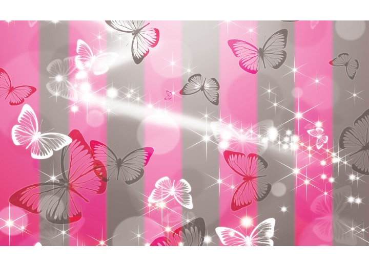 Fotobehang Vlies | Abstract, Vlinder | Roze | 254x184cm