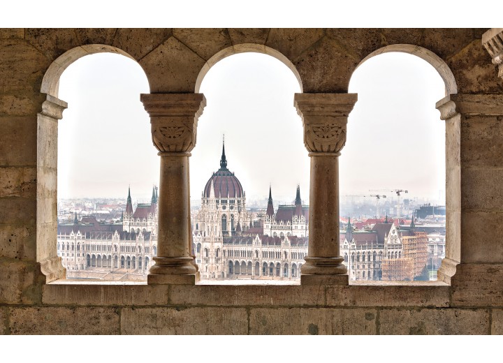 Fotobehang Vlies | Steden | Bruin | 254x184cm