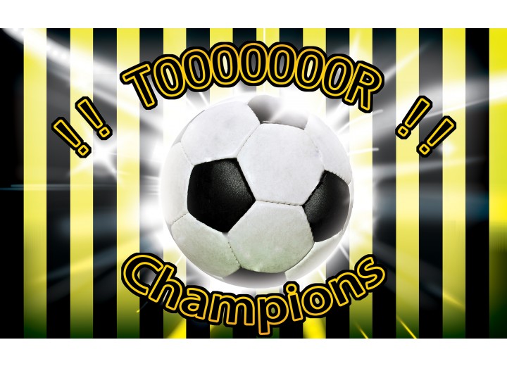 Fotobehang Vlies | Voetbal | Zwart, Geel | 254x184cm