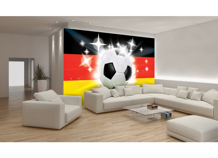 Fotobehang Voetbal | Zwart, Rood | 152,5x104cm