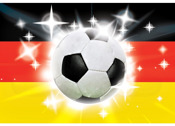 Fotobehang Vlies | Voetbal | Zwart, Rood | 254x184cm