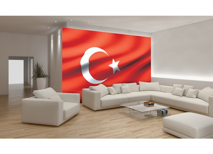 Fotobehang Vlag | Rood | 152,5x104cm