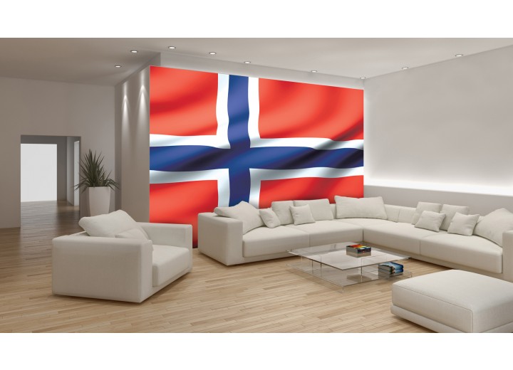 Fotobehang Vlag | Blauw, Rood | 152,5x104cm