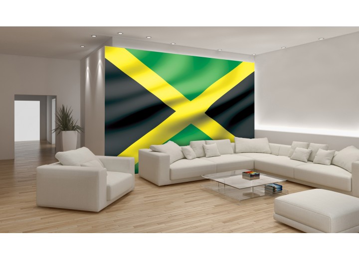 Fotobehang Vlag | Zwart, Groen | 152,5x104cm