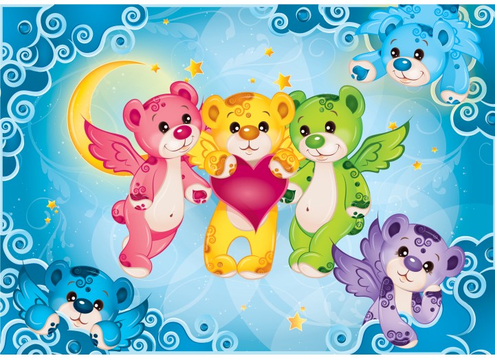 Fotobehang Vlies | Regenboog | Blauw | 254x184cm