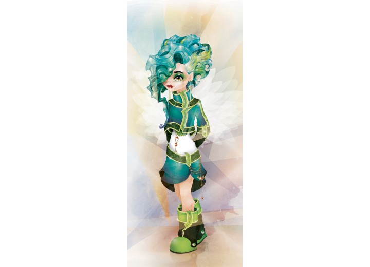 Fotobehang Elfje | Groen, Blauw | 91x211cm