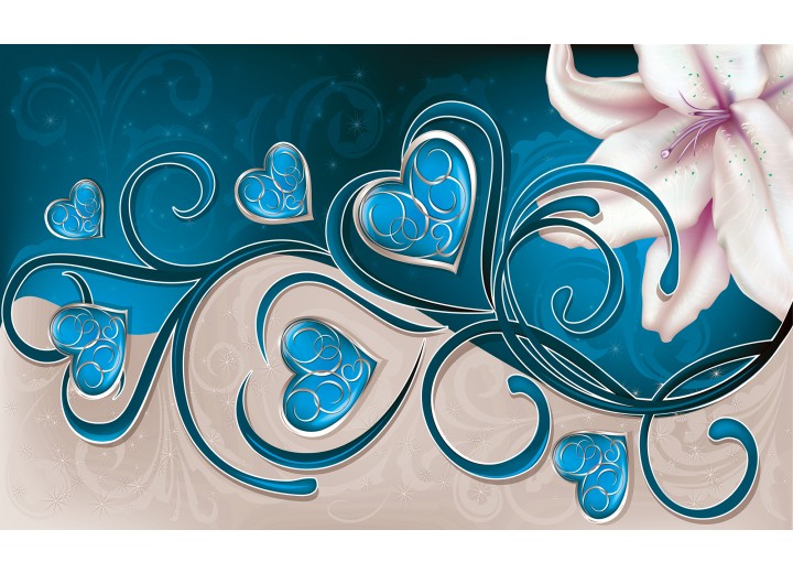 Fotobehang Vlies | Art | Turquoise | 254x184cm