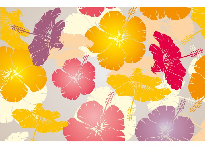 Fotobehang Vlies | Bloemen | Geel | 254x184cm