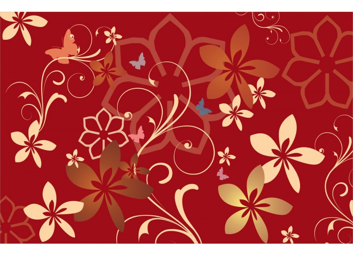 Fotobehang Vlies | Bloemen | Rood | 254x184cm