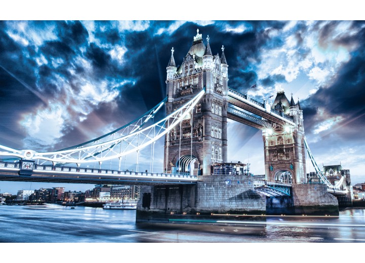 Fotobehang Vlies | London | Blauw | 254x184cm