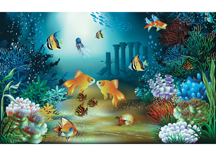 Fotobehang Vlies | Zee | Groen, Blauw | 254x184cm