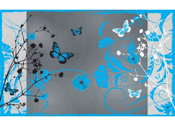 Fotobehang Vlies | Bloemen | Blauw | 254x184cm