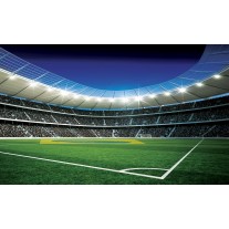 Fotobehang Papier Voetbal | Groen, Blauw | 368x254cm