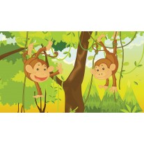 Fotobehang Jungle | Groen, Bruin | 152,5x104cm