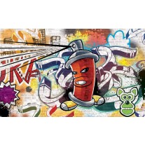 Fotobehang Graffiti | Groen, Geel | 152,5x104cm