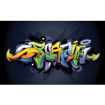 Fotobehang Graffiti | Zwart, Groen | 152,5x104cm