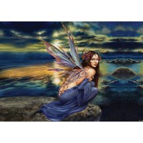 Fotobehang Alchemy Gothic, Vrouw | Blauw | 152,5x104cm