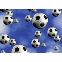 Fotobehang Papier Voetbal | Blauw | 368x254cm