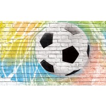 Fotobehang Voetbal, Muur | Geel | 104x70,5cm