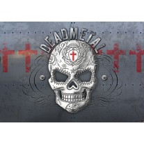Fotobehang Alchemy Gothic, Schedel | Grijs, Rood | 152,5x104cm
