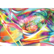 Fotobehang Planeten, Abstract | Geel, Groen | 152,5x104cm