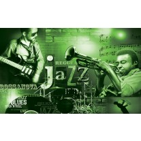Fotobehang Papier Muziek, Jazz | Groen | 368x254cm