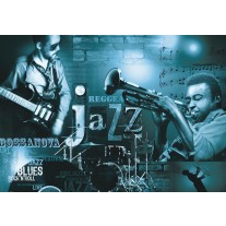 Fotobehang Muziek, Jazz | Blauw | 152,5x104cm