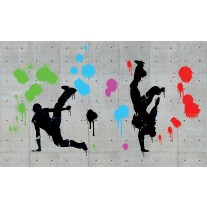 Fotobehang Papier Street Art | Grijs | 254x184cm