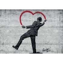 Fotobehang Street Art | Zwart, Rood | 152,5x104cm