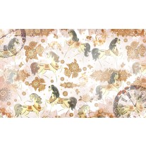 Fotobehang Paarden | Bruin, Crème | 152,5x104cm
