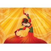 Fotobehang Vrouw, Dansen | Geel | 152,5x104cm