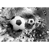 Fotobehang Voetbal | Zwart, Wit | 152,5x104cm