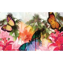 Fotobehang Vlinder, Abstract | Roze | 152,5x104cm