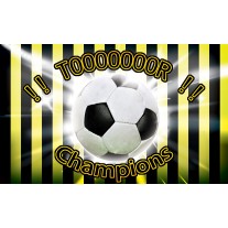 Fotobehang Voetbal | Zwart, Geel | 152,5x104cm