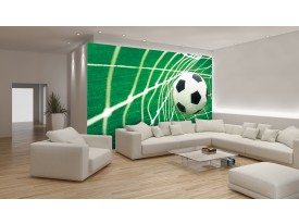 Fotobehang Vlies | Voetbal | Groen, Wit | 254x184cm