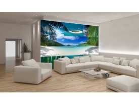 Fotobehang Vlies | Strand | Blauw, Groen | 254x184cm