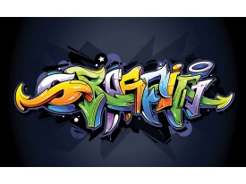 Fotobehang Graffiti | Zwart, Groen | 208x146cm