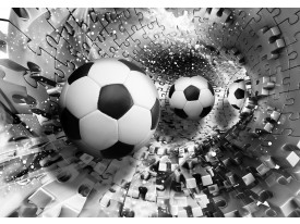 Fotobehang Voetbal | Zwart, Wit | 152,5x104cm