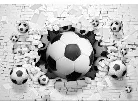 Fotobehang Papier Voetbal | Zwart, Wit | 254x184cm