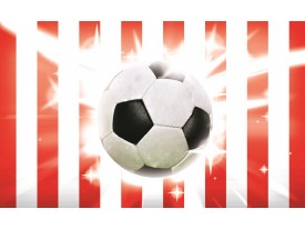 Fotobehang Voetbal | Rood, Wit | 208x146cm