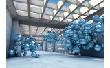 Fotobehang Modern 3D Blue Spheres Architecture View