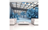 Fotobehang Modern 3D Blue Spheres Architecture View