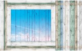 Fotobehang Vlies | Hout, Landelijk | Blauw | 254x184cm