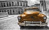 Fotobehang Vlies | Oldtimer, Auto | Grijs, Goud | 254x184cm