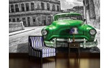 Fotobehang Vlies | Oldtimer, Auto | Grijs, Groen | 254x184cm