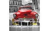 Fotobehang Vlies | Oldtimer, Auto | Grijs, Rood | 254x184cm